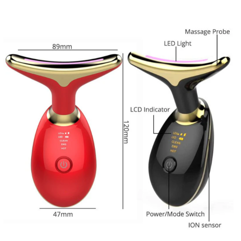 Aparelho de LED Terapia de Luz  3 em 1  Rugas Flacidez e Acne