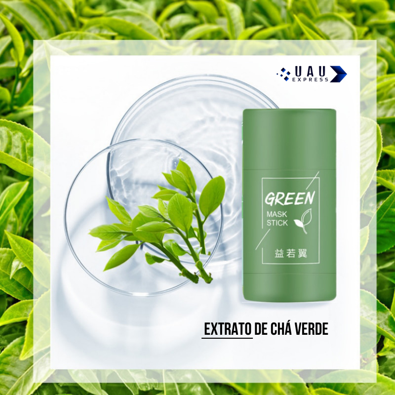 GreenMask 2 em 1 Para Acne - Máscara de Argila com Chá Verde + Máscara Noturna: Controle de Oleosidade e Remoção de Cravos e Espinhas.