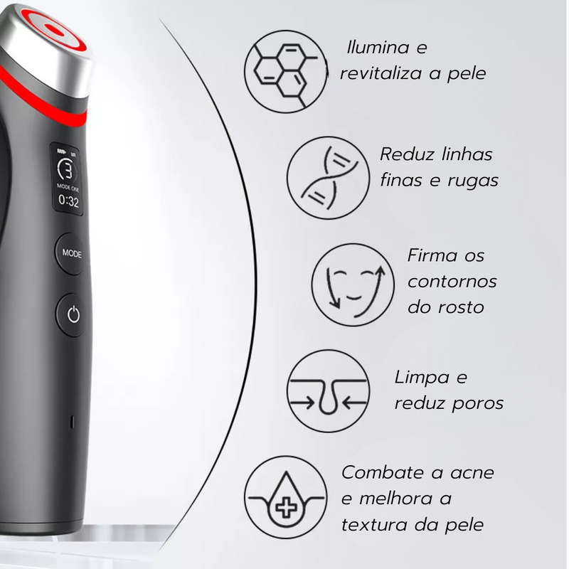 DermaTech Pro 6 em 1  –  Tratamento Facial Completo Rejuvenescimento Redução de Rugas e Linhas