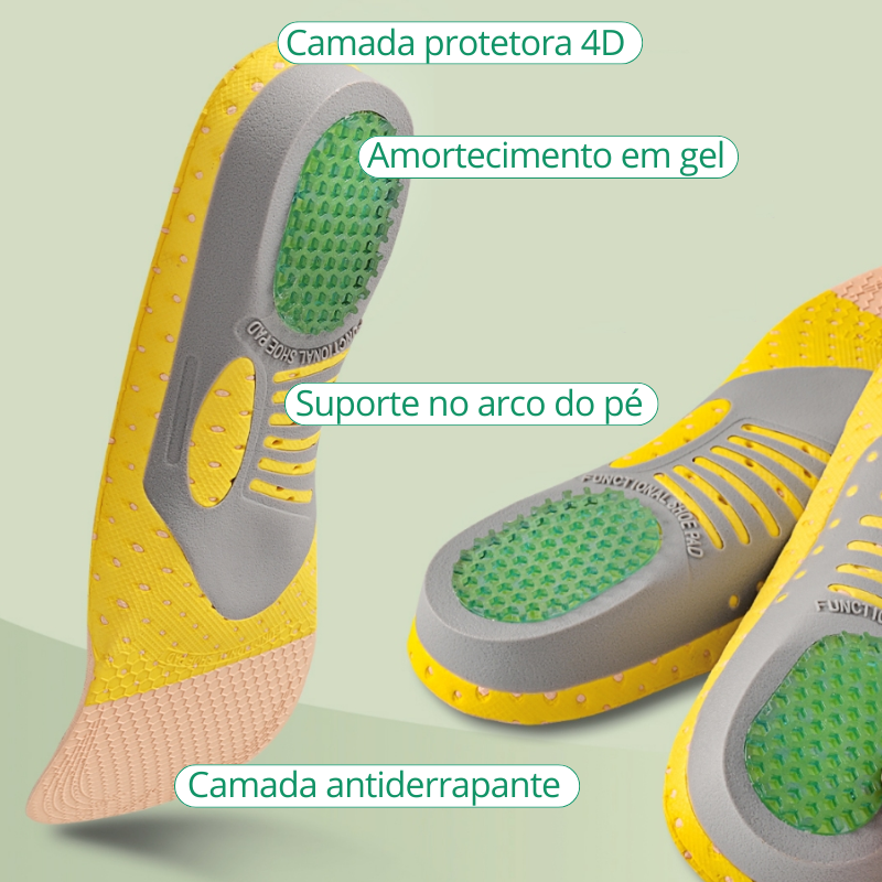 Palmilha Ortopédica 4D para Fascite Plantar